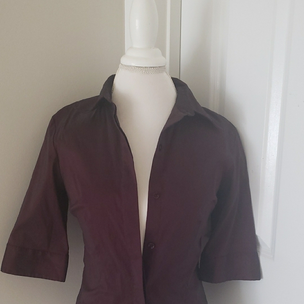 Chic Purple Button-Up Blouse